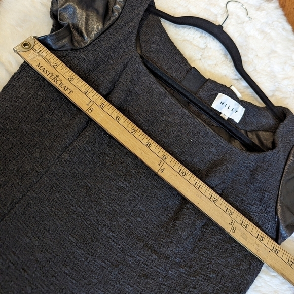 Milly tweed and leather dress black 0 - Picture 12 of 15